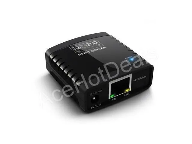 Alt view image 2 of 3 - USB 2.0 LRP Print Server Share a LAN Networking USB Printer Ethernet Hub Adapter