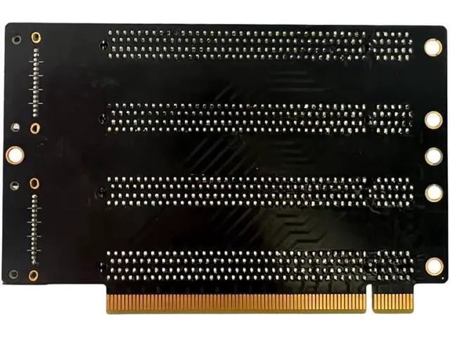 Alt view image 4 of 7 - PCI-E 3.0 x16 1 to 4 Split Card Gen3 PCIe-Bifurcation x16 to x4x4x4x4 Expansion Card 20.2mm Spaced Slots SATA Power Supply Port