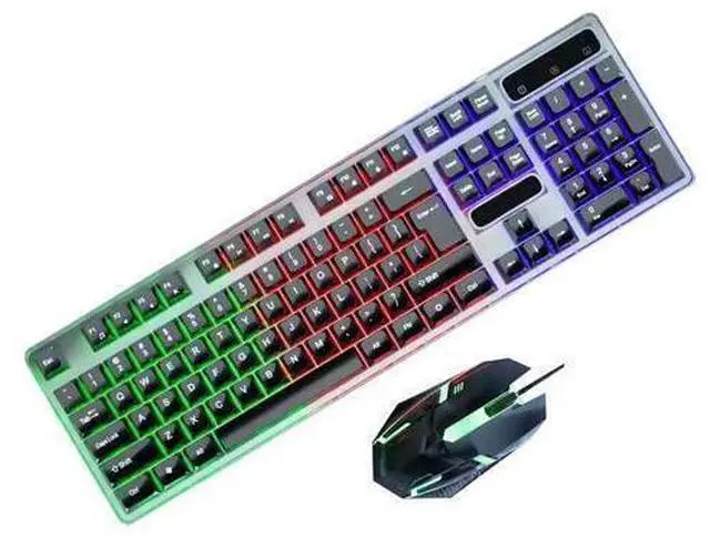 Alt view image 2 of 7 - Mechanical Gaming Keyboard, Multi Color RGB Illuminated LED Backlit Wired Keyboard