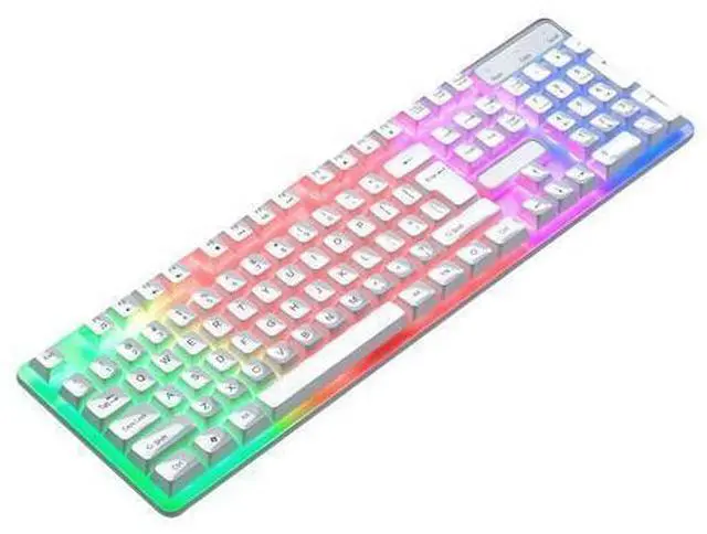 Alt view image 6 of 7 - Mechanical Gaming Keyboard, Multi Color RGB Illuminated LED Backlit Wired Keyboard