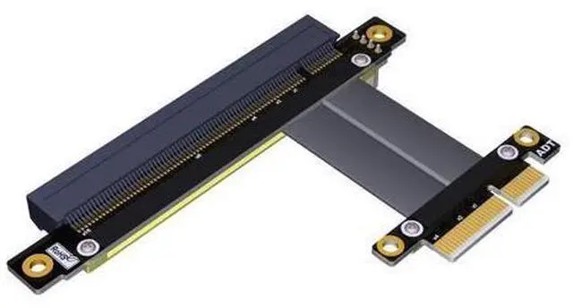 Main image of PCI-E x4 x16 Extension Riser 16x 4X PCIe3.0 GTX1080Ti Graphics SSD RAID Card Extender Conversion Cable Angled 1U PCI-Express (15CM)