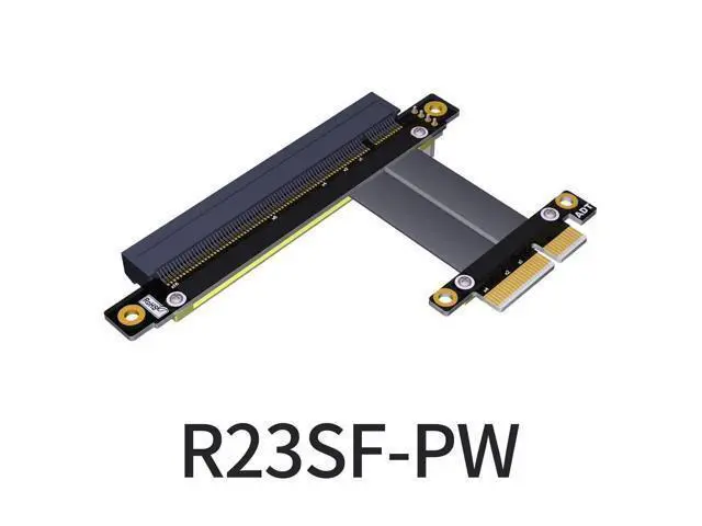 Alt view image 2 of 5 - PCI-E x4 x16 Extension Riser 16x 4X PCIe3.0 GTX1080Ti Graphics SSD RAID Card Extender Conversion Cable Angled 1U PCI-Express (15CM)