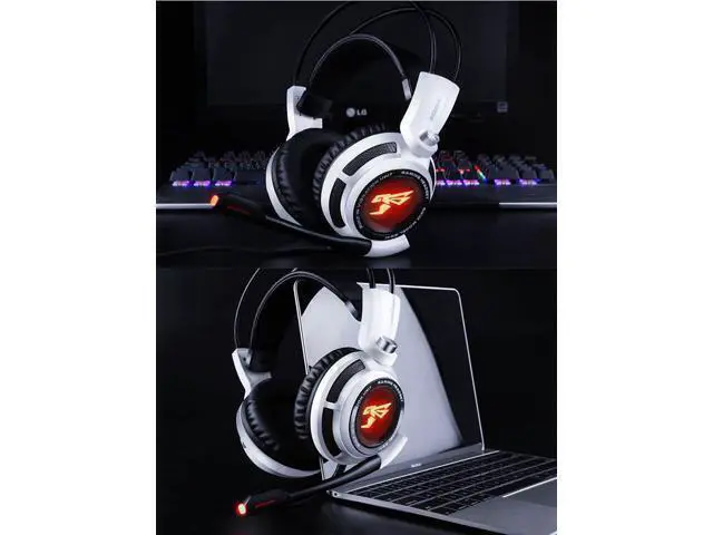 Alt view image 2 of 7 - Black Gaming Headset Wired Headphones with Noise Cancelling Mic for Computer