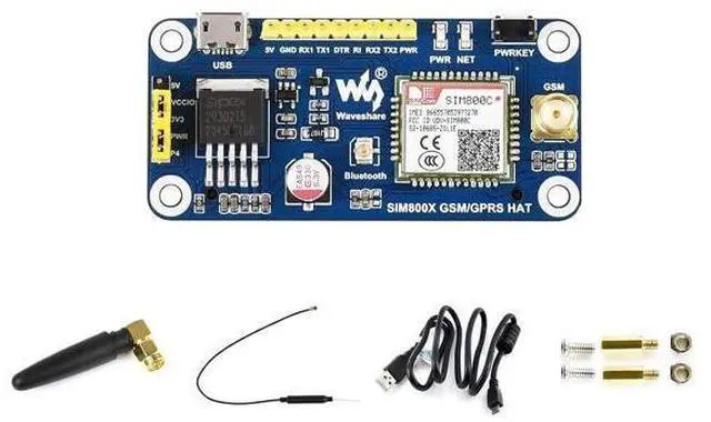 Main image of GSM/GPRS HAT, Compatible with Raspberry Pi 5/4B/3B/Zero/Zero W/Zero 2W/Pico/Pico W/Pico WH,Jetson Nano Based on SIM800C Support SMS Data Transfer ect, 2G Communication