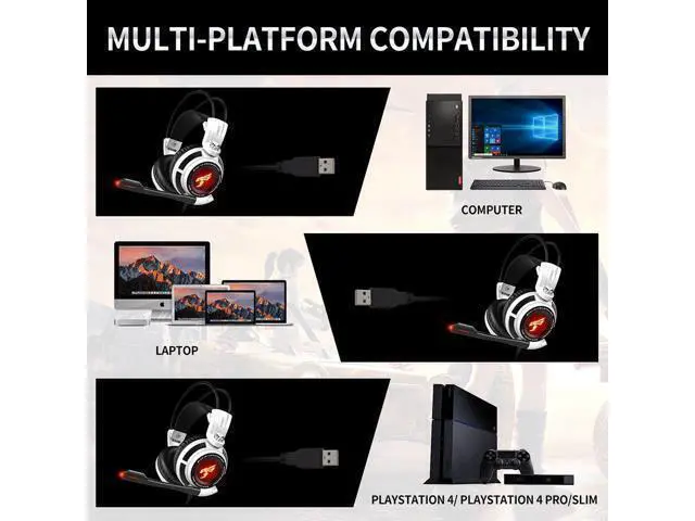 Alt view image 7 of 7 - Black Gaming Headset Wired Headphones with Noise Cancelling Mic for Computer