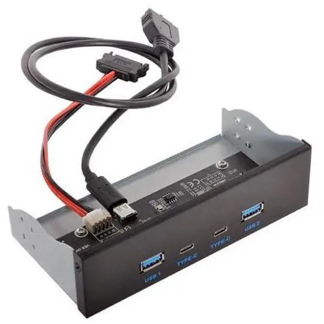 Main image of 5.25" Front Panel CD-ROM Bay USB 3.0 & USB-C HUB 4 Ports Motherboard Adapter