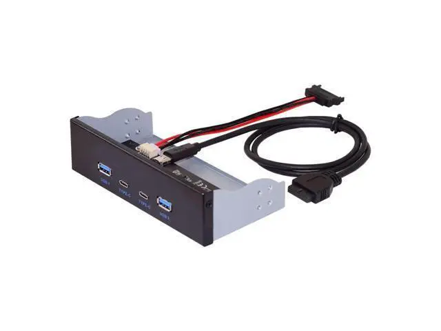 Alt view image 6 of 7 - 5.25" Front Panel CD-ROM Bay USB 3.0 & USB-C HUB 4 Ports Motherboard Adapter