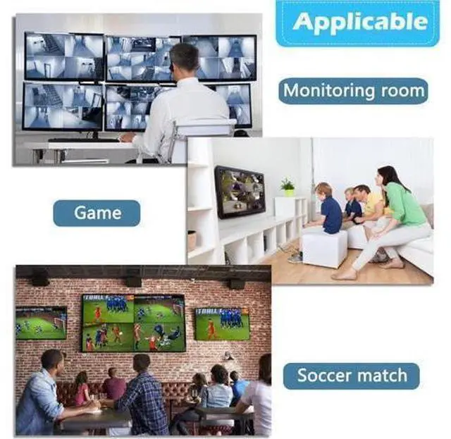 Alt view image 7 of 7 - 4K@60Hz HDMI Multi-Viewer Quad 4x1 Seamless Switch 4k/1080p Switcher w/5 Display Modes Out for PS4 Xbox Apple TV Fire Stick Blu-Ray Player