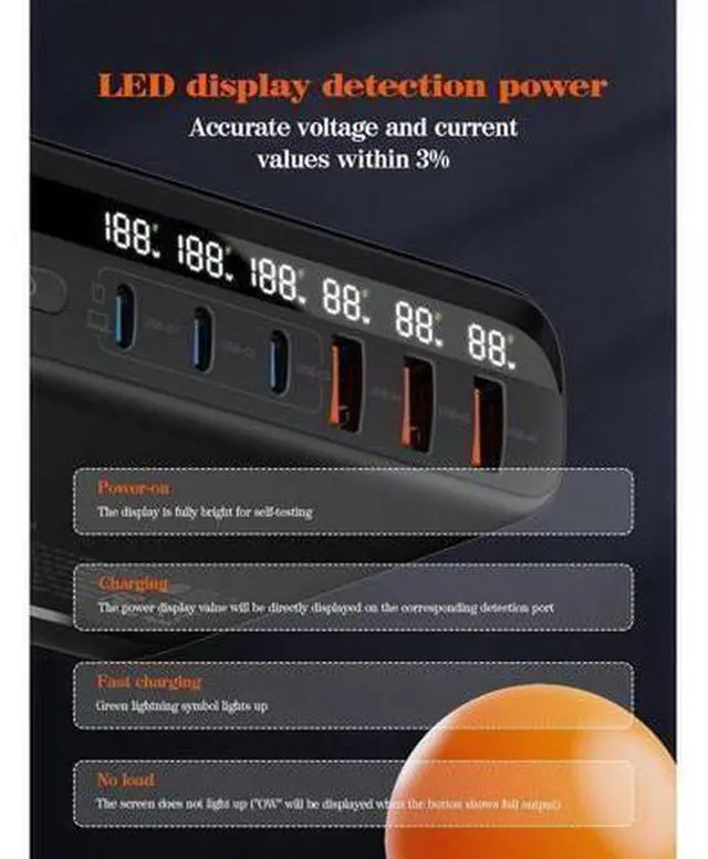 Alt view image 3 of 7 - 140W GaN USB C Charger Block QC3.0 Fast Charging GaN Charger Mobile Phone Quick Charging Type C Desk for IPhone Xiaomi Samsung - Black