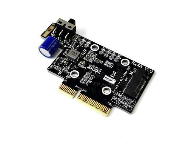 Alt view image 4 of 7 - ADT PCIe 5.0 x4 to M.2/M.3 NVME SSD Adapter Card 128G/bps with Bracket Compatible with M.2 NVMe 2230 2242 2260 2280 22110 SSD (R24B)