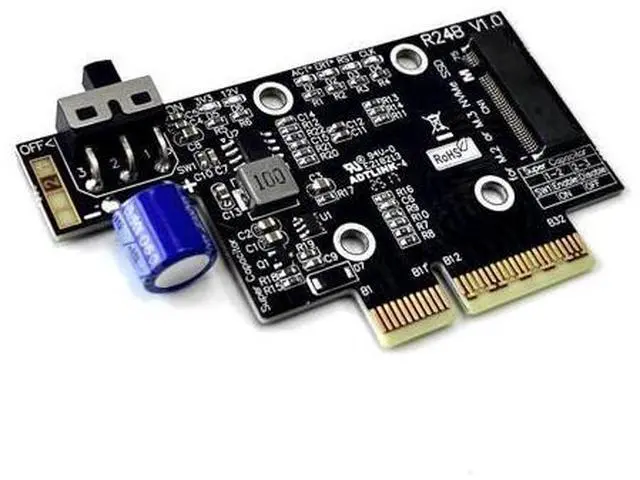Alt view image 6 of 7 - ADT PCIe 5.0 x4 to M.2/M.3 NVME SSD Adapter Card 128G/bps with Bracket Compatible with M.2 NVMe 2230 2242 2260 2280 22110 SSD (R24B)