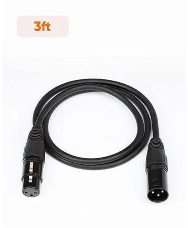 Alt view image 7 of 7 - 5pcs Short XLR to XLR Cable 3FT, Microphone Cable Male to Female Balanced 3 PIN Compatible with Shure SM Microphone, Behringer, Speaker Systems, Radio Station, PA, Black