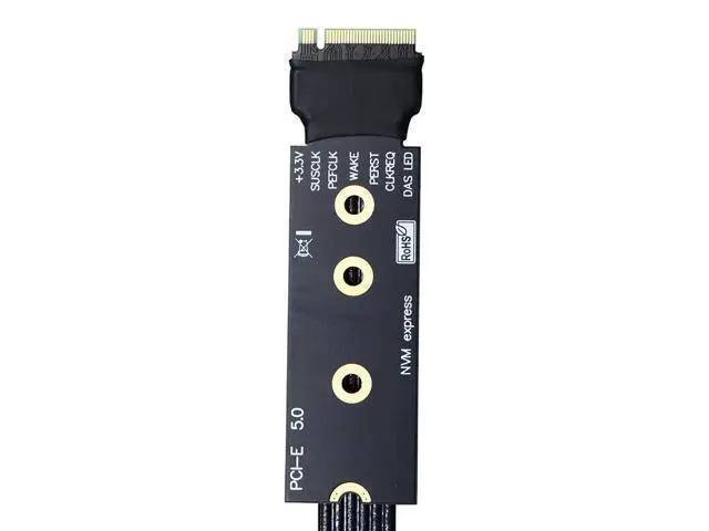 Alt view image 3 of 7 - M22EF-S PCIE5.0 X4 SSD Adapter Cable M.2 Mkey Extender 128Gbps Compatible with M.2 NVME 2280 22110 SSD (20CM)
