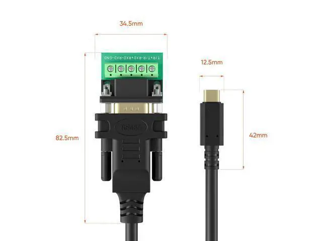 Alt view image 6 of 7 - USB C to RS485/RS422 Serial Port Converter Adapter Cable with FTDI Chip Supports Windows 11 10 8 7 XP Mac 10FT