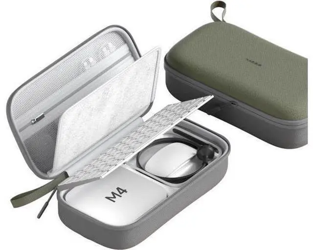 Main image of Hagibis Electronics Organizer Travel Case for Mac Mini M4/M4 Pro 2024 Portable Waterproof Carry Case for Cable, Charger, Docking Station, Power Bank, SD Card, Mouse, USB Flash Disk (Green)