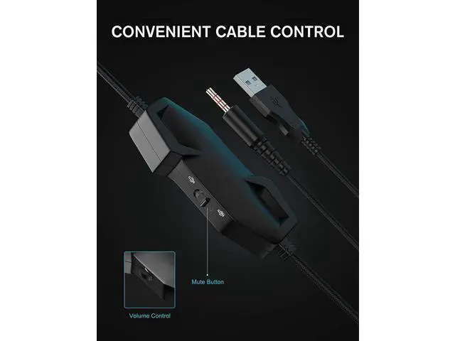 Alt view image 5 of 6 - Gaming Headset with Microphone, Headphones with LED RGB Light, Stereo Surround Sound