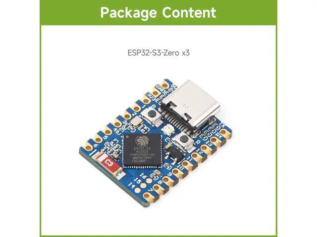 Alt view image 2 of 7 - 3PCS ESP32-S3 Mini Development Board, Based On ESP32-S3FH4R2, Onboard Multi-Function GPIO Pins, Dual-Core Processor, 240MHz Running Frequency, 2.4GHz Wi-Fi & BLE 5