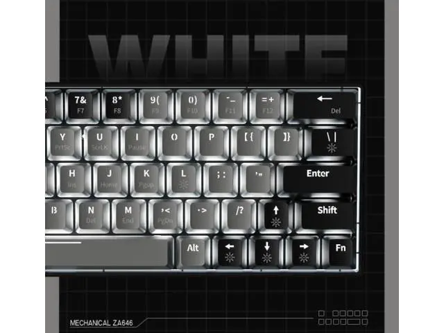 Alt view image 3 of 5 - Mechanical Keyboard 64 Keys RGB LED Backlit Wired Gaming Keyboard
