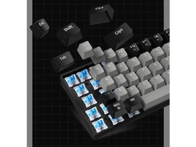 Alt view image 4 of 5 - Mechanical Keyboard 64 Keys RGB LED Backlit Wired Gaming Keyboard