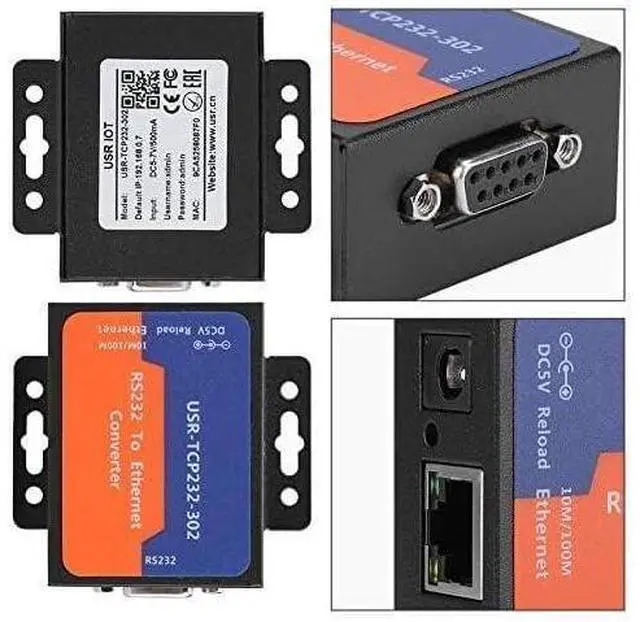 Main image of USR-TCP232-302 Tiny Size RS232 to TCP IP Converter Serial RS232 to Ethernet Server Module Ethernet Converter Support DHCP/DNS (1)