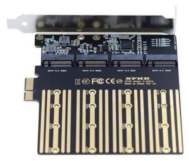Main image of M.2 SSD to PCI-E X1 Adapter 4 SATA SSD to PCIe 3.0/4.0 Expansion Card Adapter ASM1064 Chipset with 12cm PCI-E Bracket