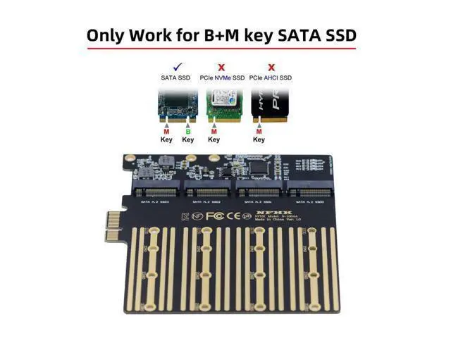 Alt view image 4 of 7 - M.2 SSD to PCI-E X1 Adapter 4 SATA SSD to PCIe 3.0/4.0 Expansion Card Adapter ASM1064 Chipset with 12cm PCI-E Bracket