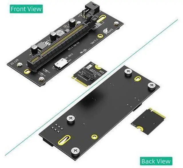 Main image of M.2 M-Key 2230 to PCI-e 4.0 X16 with Oculink SFF-8612/8611 Extension Cable As External Graphics Card PWR from ATX 6PIN 12V