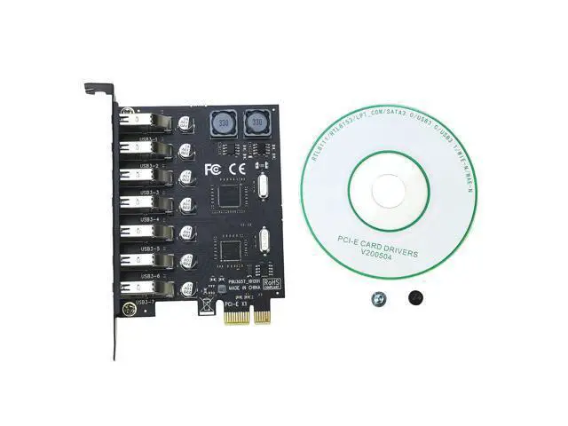 Alt view image 7 of 7 - USB 3.0 PCI-e Expansion Card 7Port, PCI-e x1 to USB 3.0 HUB Adapter 5Gbps (No Power Need)
