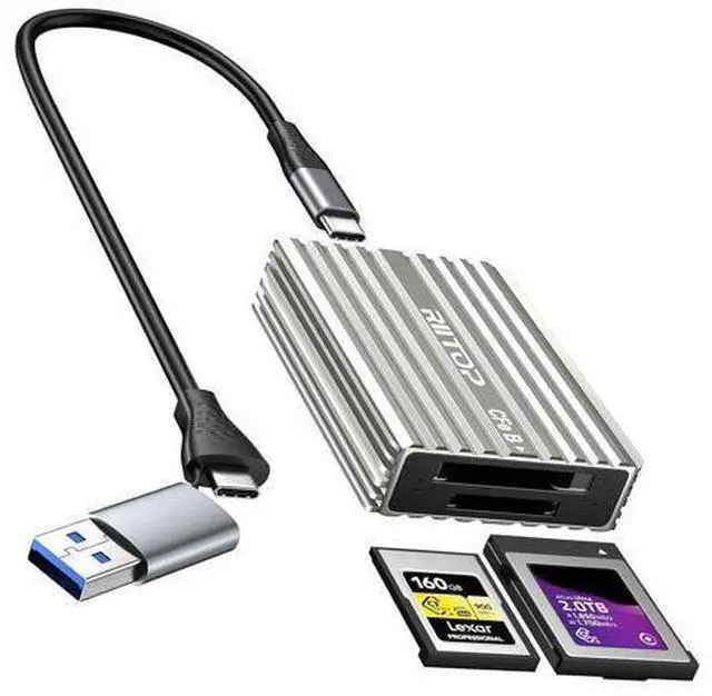 Main image of CF Express Card Reader CFexpress Type B and Type A to USB C 3.2 Gen 2 10Gbps 2in1 Memory Card Adapter
