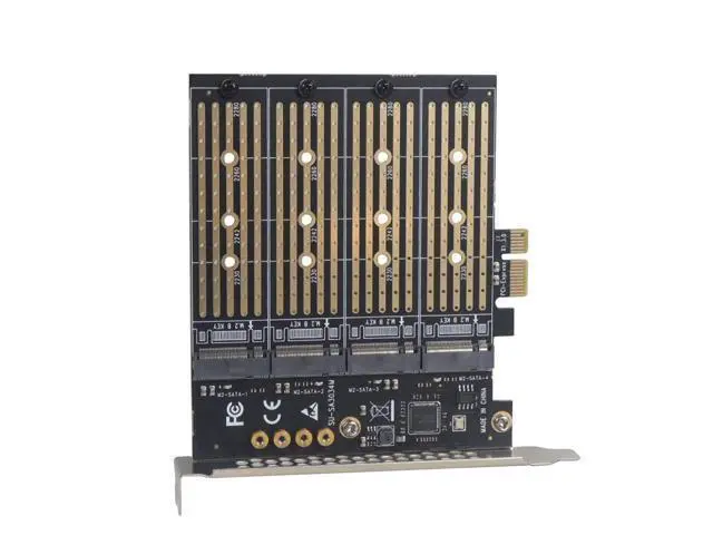 Alt view image 3 of 7 - M2 NGFF M Key B-Key SSD Adapter Card M.2 to PCI-E 3.0 X4 High Speed Expansion Card 1/2/4 Bay SATA Adapter for 2230-22110 SSD Conversion Card (SA3034M)
