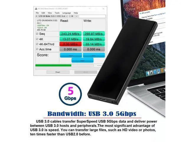Alt view image 5 of 7 - 7+17Pin MAC SSD to USB 3.0 Type-C 5Gbps Mobile HDD Case Enclosure Adapter for 2012 MAC Air Pro A1465 A1466 Retina SSD