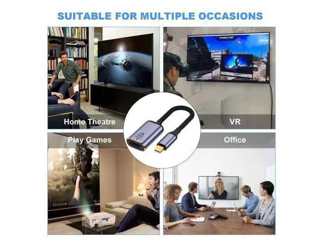 Alt view image 6 of 7 - Mini DisplayPort to HDMI Adapter,Mini DP DisplayPort 1.4 Source Male to HDMI 2.0 Female Display 8K 60hz UHD 4K Monitor Adapter Cable