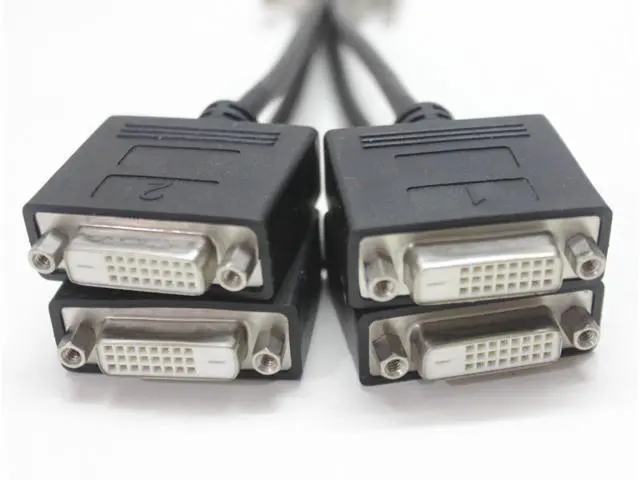Alt view image 2 of 3 - VHDCI (SCSI 68Pin) M to 4-Port DVI-D (24 + 1) F Splitter Cable for NVIDIA and VisionTek Graphics Cards