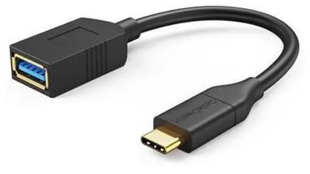 Main image of 2-Pack USB Female to USB C Adapter 0.5FT/0.15m, Braided USB C to USB A Female Adapter OTG 5Gbps Data, USB A to C Cable for MacBook Pro Air, Galaxy S22, S22 Ultra, S20 etc, Black