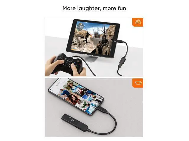 Alt view image 5 of 7 - 2-Pack USB Female to USB C Adapter 0.5FT/0.15m, Braided USB C to USB A Female Adapter OTG 5Gbps Data, USB A to C Cable for MacBook Pro Air, Galaxy S22, S22 Ultra, S20 etc, Black
