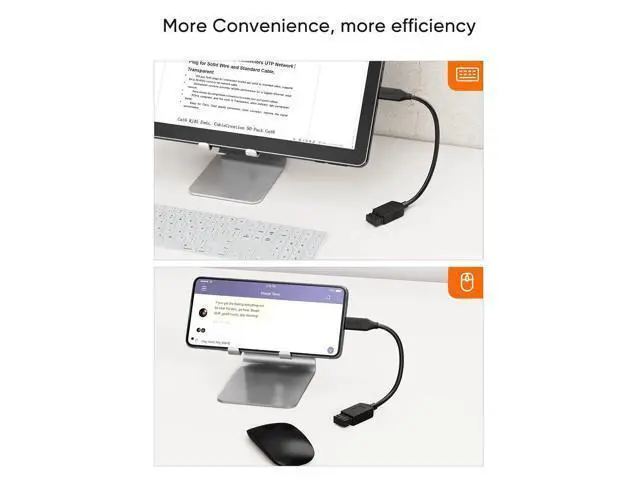 Alt view image 4 of 7 - 2-Pack USB Female to USB C Adapter 0.5FT/0.15m, Braided USB C to USB A Female Adapter OTG 5Gbps Data, USB A to C Cable for MacBook Pro Air, Galaxy S22, S22 Ultra, S20 etc, Black