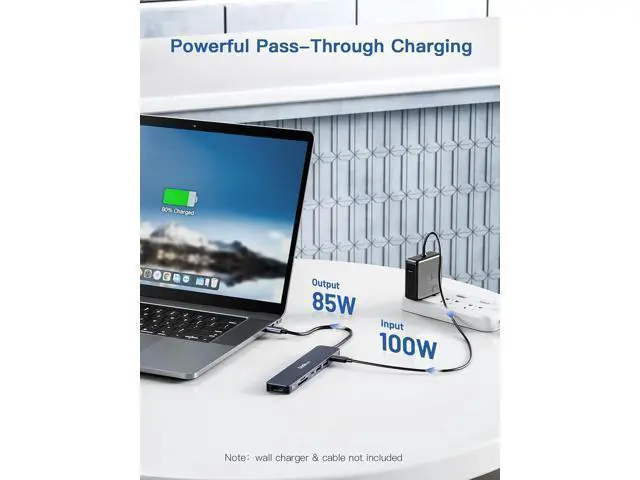 Alt view image 5 of 6 - USB C Hub, 7 in 1 Multiport USB C Adapter with 4K HDMI, 100W PD, 5 Gbps USB-C, 2 USB-A Data Ports, SD/TF Card Reader for MacBook Pro/Air, iPad Pro, Surface Pro, Steam Deck, XPS, HP