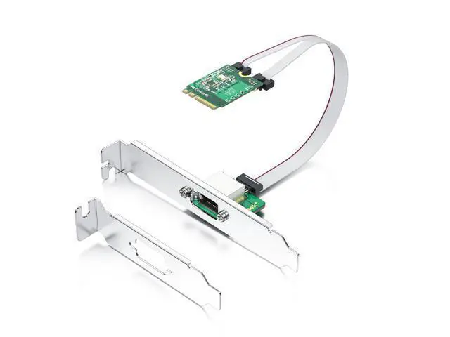 Alt view image 2 of 5 - H!Fiber M.2 A+E Key 2.5G Ethernet Network Card, Realtek RTL8125 Controller, 10/100/1000/2500 Mbps Single RJ45 Port, PCIe X1, with 0.18m(0.59ft) Cable, 2.5 Gigabit NIC for Windows/Windows Server/Linux