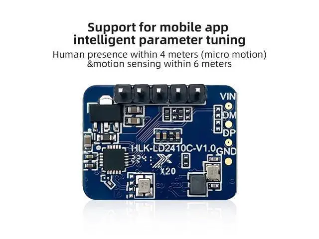Alt view image 3 of 6 - 2410C 24G Human Presence Sensor Ra¡¤DAR Module FMCW Modulation Compatible with Blue-Tooth APP (5Pcs Module)