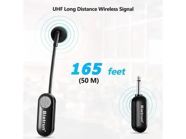Alt view image 3 of 7 - Wireless Microphone Headset with 1/4''Plug, 165ft Range, UHF Wireless Headset Mic & Handheld Mic 2 in 1, for Karaoke Speaker, Amplifier, Speakers, PA System, Teaching, Fitness (Black)