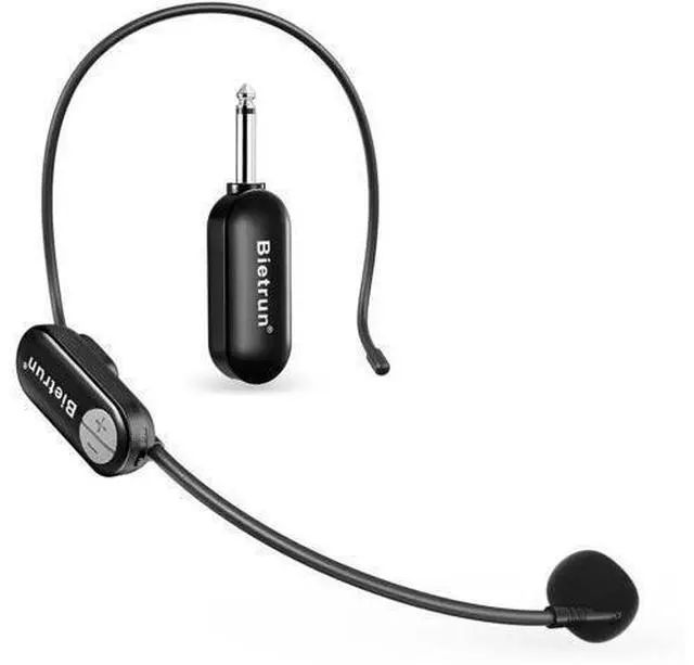 Main image of Wireless Microphone Headset with 1/4''Plug, 165ft Range, UHF Wireless Headset Mic & Handheld Mic 2 in 1, for Karaoke Speaker, Amplifier, Speakers, PA System, Teaching, Fitness (Black)