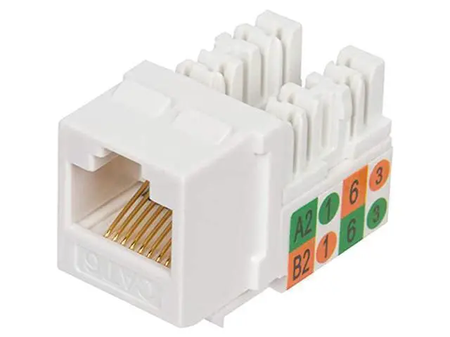 Alt view image 2 of 5 - Buyer's Point Cat6 RJ45 90-Degree Keystone Jack, Punch Down Keystone Jack Adapter White (25 Pack)