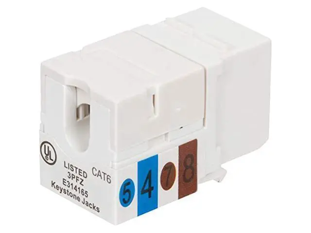 Alt view image 4 of 5 - Buyer's Point Cat6 RJ45 90-Degree Keystone Jack, Punch Down Keystone Jack Adapter White (25 Pack)