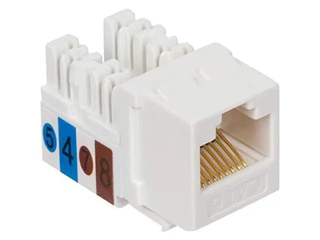 Alt view image 5 of 5 - Buyer's Point Cat6 RJ45 90-Degree Keystone Jack, Punch Down Keystone Jack Adapter White (25 Pack)