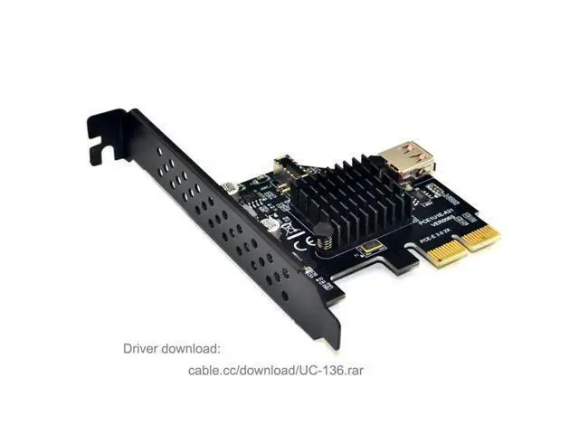 Alt view image 4 of 7 - 2 Port USB 2.0 USB 3.1 Gen 2 Type-E Front Panel Socket to PCI-E 2X PCI Express Expansion Card Adapter