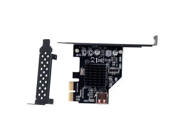 Alt view image 5 of 7 - 2 Port USB 2.0 USB 3.1 Gen 2 Type-E Front Panel Socket to PCI-E 2X PCI Express Expansion Card Adapter