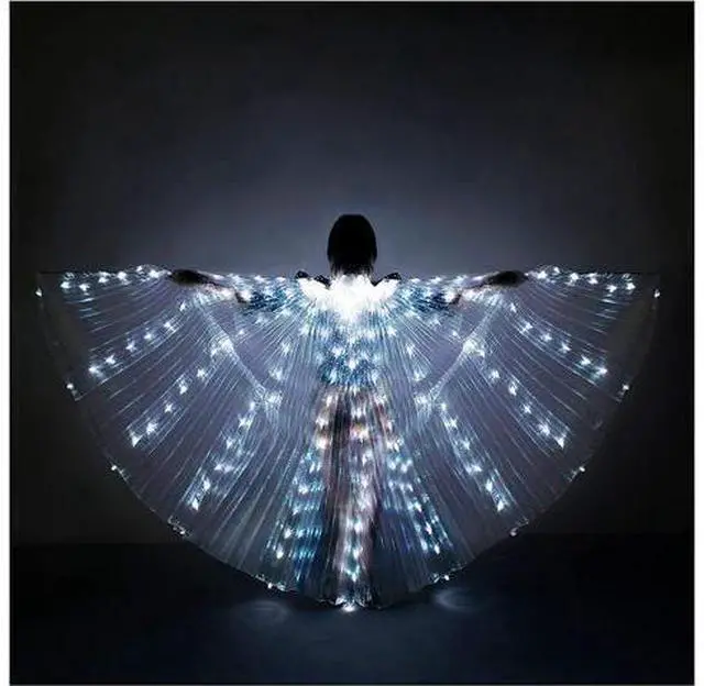 Main image of LED Lights Belly Dance Isis Wings, Bellydance Glow Angel dance Wings with Telescopic Sticks Flexible Rods for Adults and Child