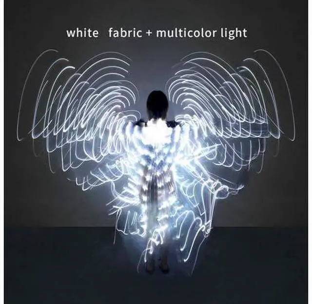 Alt view image 4 of 5 - LED Lights Belly Dance Isis Wings, Bellydance Glow Angel dance Wings with Telescopic Sticks Flexible Rods for Adults and Child