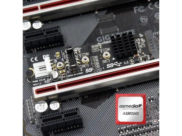 Alt view image 7 of 7 - M.2 NVME NGFF M-Key to USB 3.1 Type-E Front Panel Socket Mainboard Header Extension Adapter 20Gbps