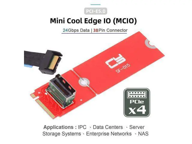 Alt view image 3 of 7 - M.2 NVME NGFF M-Key to PCI-E 5.0 MCIO 4X 38Pin SFF-TA-1016 Convertor Adapter for 2230 2280 PCIe NVME SSD